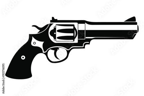 ruger redhawk silhouette line art vector illustration