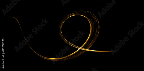 Golden spiral composed of shimmering golden light trails, fireworks, and gold confetti vibe. For holiday marketing campaigns (New Year, Christmas), wedding invitation suites, anniversary announcements