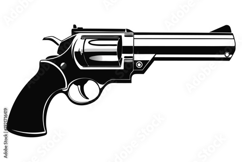 ruger redhawk silhouette line art vector illustration