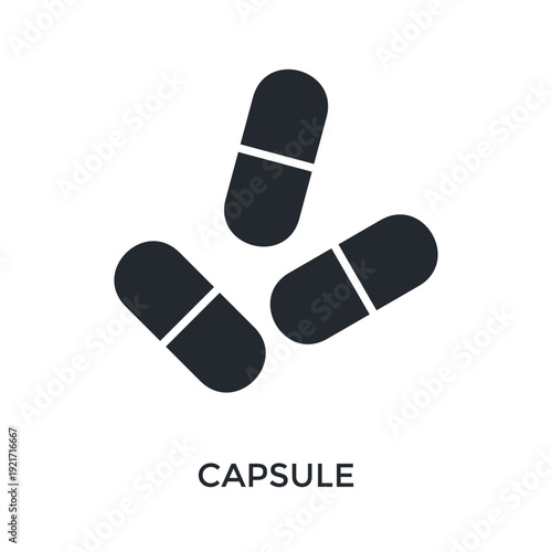 Capsule Icon Glyph Style. Vector Illustration For Graphic Design