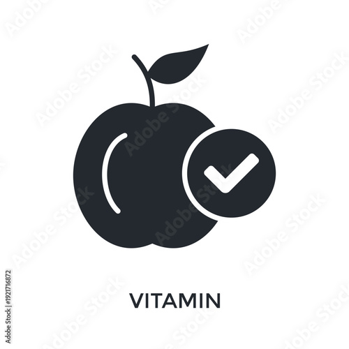 Vitamin Icon Glyph Style. Vector Illustration For Graphic Design