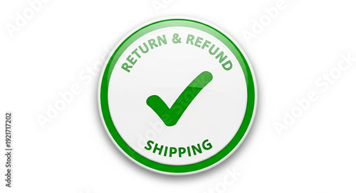 Return and Refund Shipping Check Mark Icon.