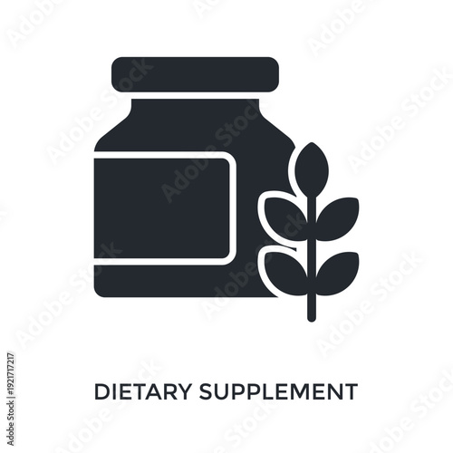 Dietary Supplement Icon Glyph Style. Vector Illustration For Graphic Design