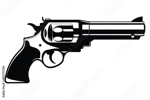 ruger redhawk silhouette line art vector illustration