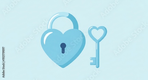 Heart shaped lock and key.