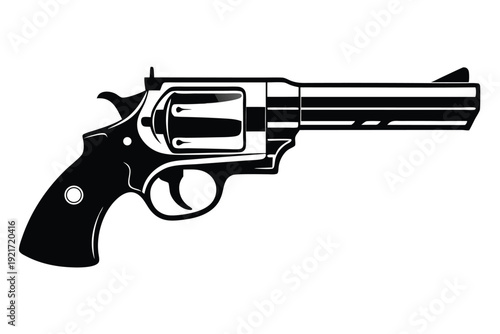 ruger redhawk silhouette line art vector illustration
