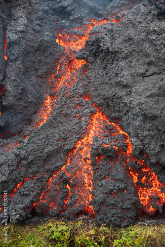 Flowing lava