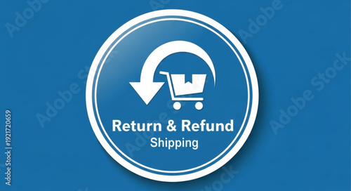 Return and Refund Shipping Icon with Shopping Cart.