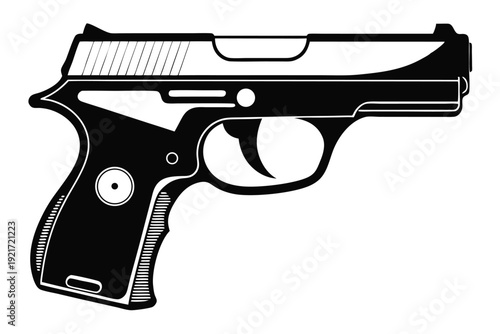 ruger lcp silhouette line art vector illustration