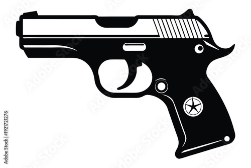 ruger lcp silhouette line art vector illustration