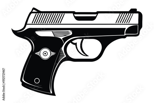 ruger lcp silhouette line art vector illustration