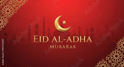Eid al-Adha Mubarak Vector Illustration with Sacrifice Sheep and Crescent Moon for Islamic Festival Greeting