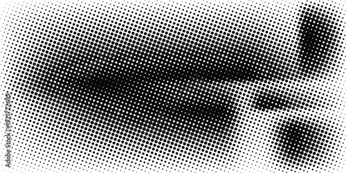 Abstract geometric black and white deco art halftone hexagone  and triangle print pattern