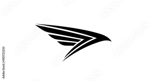Stylized Black Eagle Head Logo Symbolizing Speed and Power on Isolated White Background