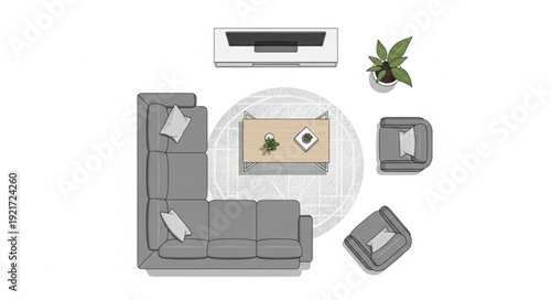 Living Room Furniture Top View Diagram.
