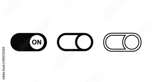 Three toggle switches in varying positions a simple graphic silhouette