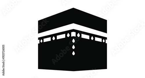 The kaaba in mecca a sacred islamic building silhouette