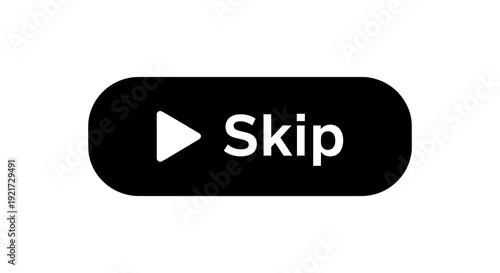 A black rectangular button displays a white right pointing triangle and the word skip high quality professional