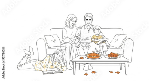 Family Gathering Around Dinner Table.