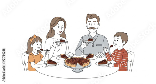 Family Gathering Around Dinner Table.