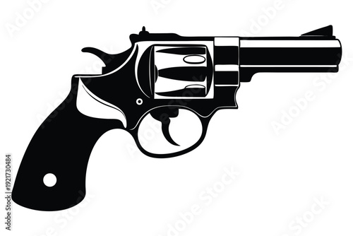 ruger gp100 silhouette line art vector illustration