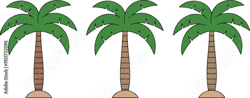 Cartoon Palm Tree Vector Set  Tropical Beach Plants and Island Vibes