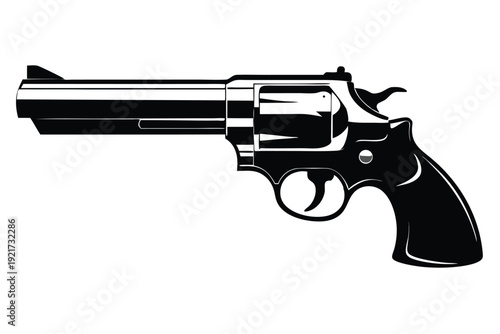 ruger gp100 silhouette line art vector illustration