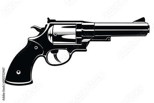 ruger gp100 silhouette line art vector illustration