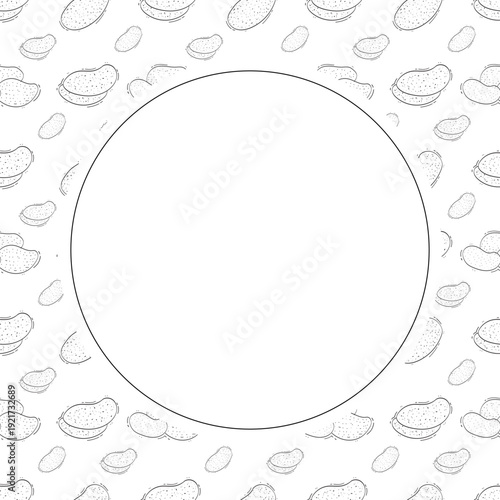 hand drawn chips circle frame background