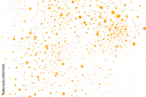 Confetti scattered in golden orange tones.