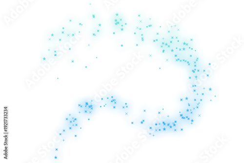 Abstract Blue Particle Spiral Form Artwork.