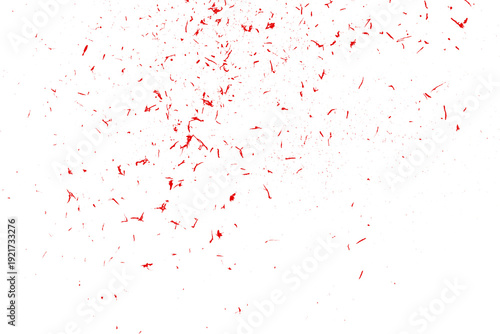 Pink Confetti Powder Burst On White Background.