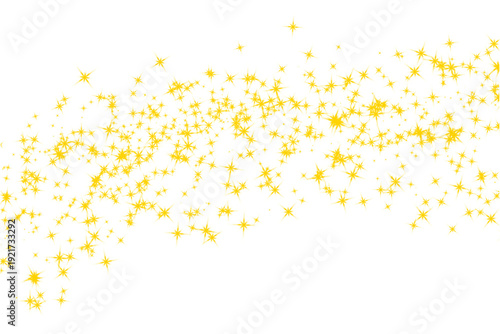 Yellow Confetti Shower Isolated on White Background.