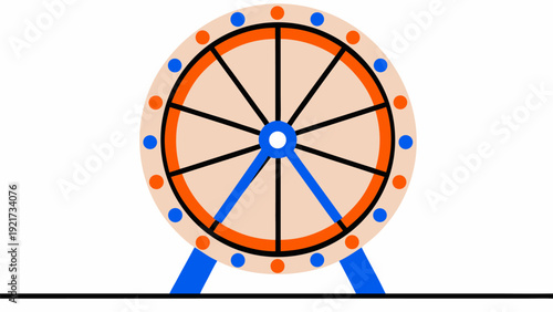 Vibrant Ferris wheel with colorful lights at an amusement park