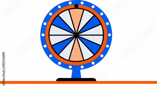 Vibrant prize wheel spinning with colorful segments
