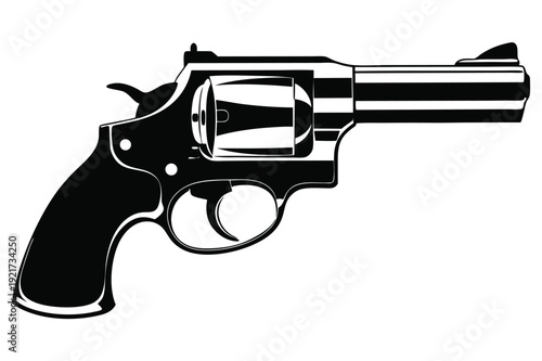 ruger gp100 silhouette line art vector illustration