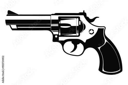 ruger gp100 silhouette line art vector illustration