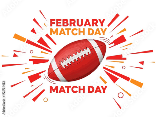 February match day american football graphic