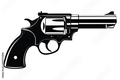 ruger gp100 silhouette line art vector illustration