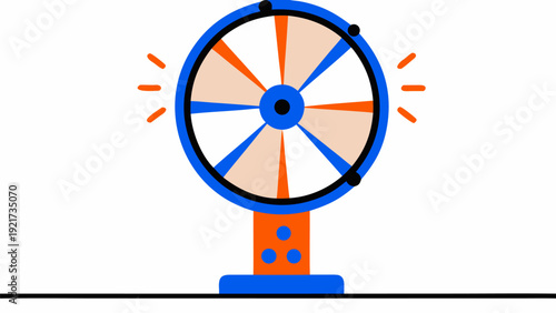 Vibrant prize wheel spinning with excitement and anticipation