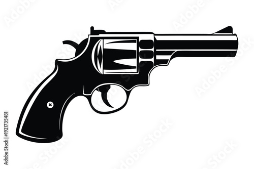 ruger gp100 silhouette line art vector illustration