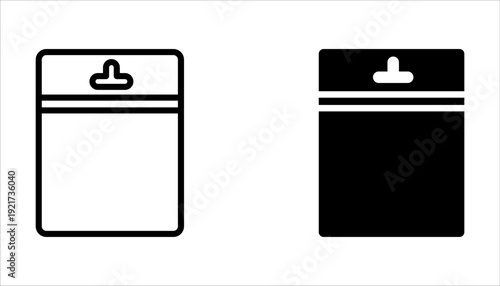 Zip bag icons set on white background