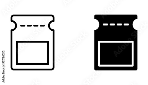 Zip bag icons set on white background