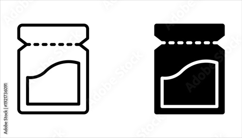 Zip bag icons set on white background