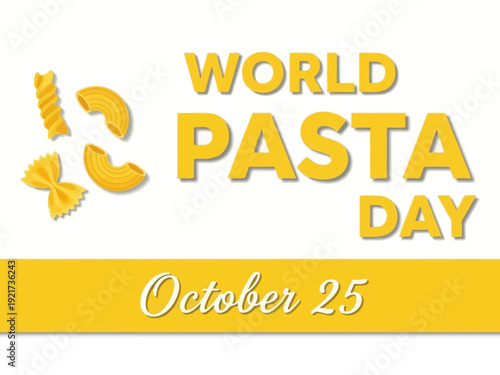 World pasta day october 25 graphic with pasta shapes