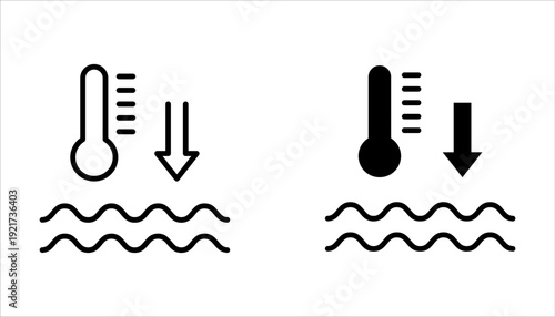 Low water level icon set on white background