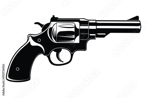 ruger gp100 silhouette line art vector illustration