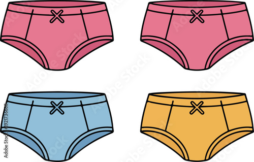 Cute Women’s Underwear Vector Set  Panties, Lingerie, and Colorful Designs