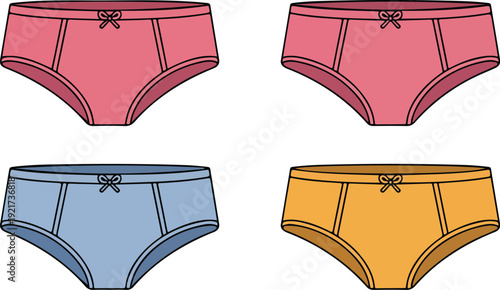 Cute Women’s Underwear Vector Set  Panties, Lingerie, and Colorful Designs