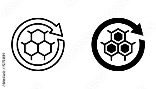 Collagen icon set. Organic skin care and cosmetics on white background